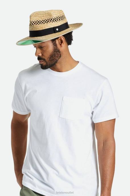 Men Brixton Tan Hunter Straw Fedora Accessories