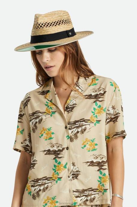 Men Brixton Tan Hunter Straw Fedora Accessories