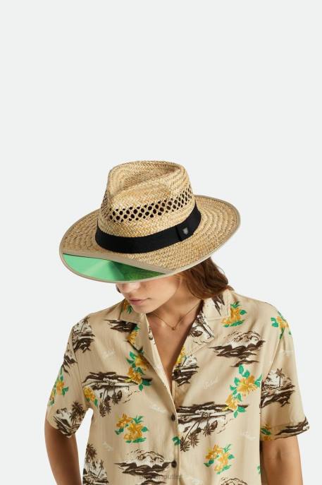 Men Brixton Tan Hunter Straw Fedora Accessories
