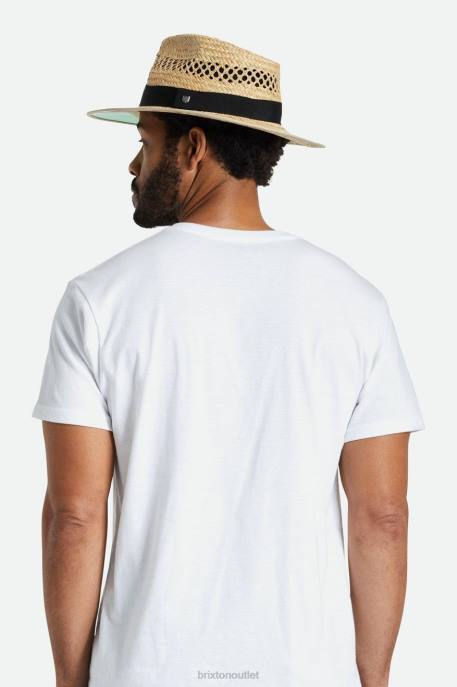 Men Brixton Tan Hunter Straw Fedora Accessories