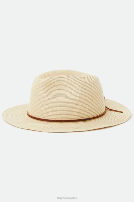 Men Brixton Tan Wesley Straw Packable Fedora Accessories