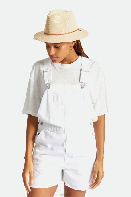 Men Brixton Tan Wesley Straw Packable Fedora Accessories