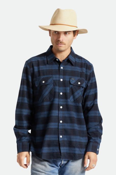 Men Brixton Tan Wesley Straw Packable Fedora Accessories