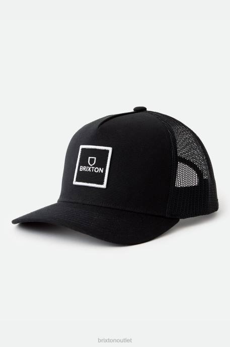 Men Brixton Black Alpha Block NetPlus MP Trucker Hat Accessories