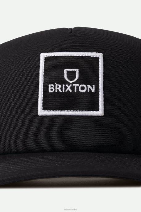 Men Brixton Black Alpha Block NetPlus MP Trucker Hat Accessories