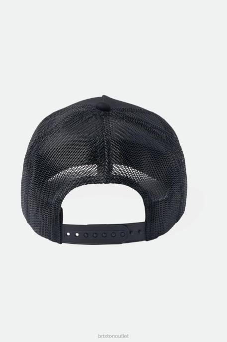Men Brixton Black Alpha Block Netplus Trucker Hat Accessories