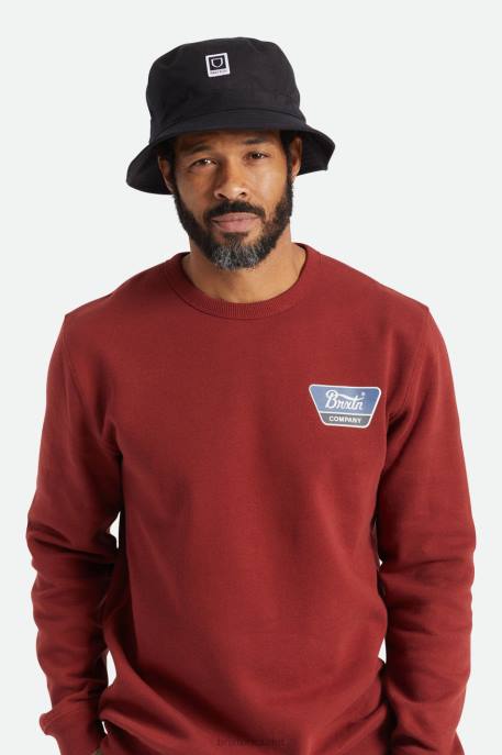 Men Brixton Black Beta Packable Bucket Hat Accessories