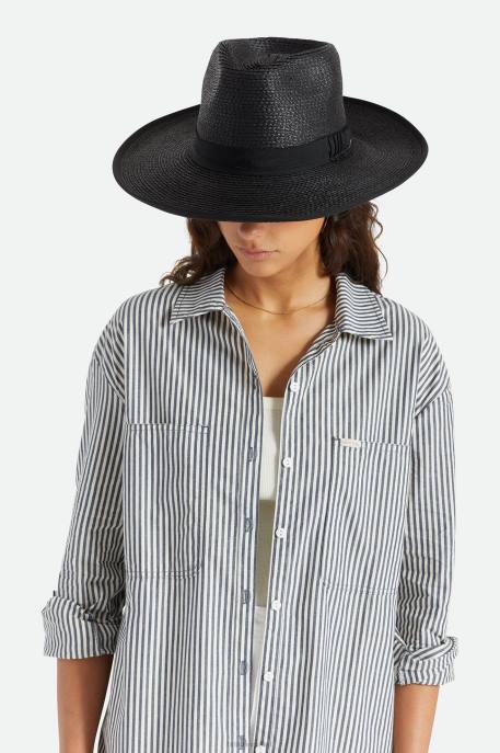 Men Brixton Black Reno Straw Hat Accessories
