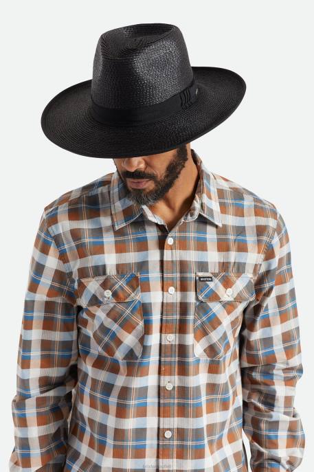 Men Brixton Black Reno Straw Hat Accessories