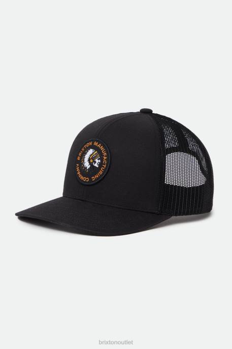 Men Brixton Black Rival Stamp NetPlus MP Trucker Hat Accessories