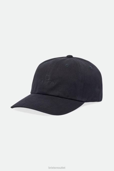 Men Brixton Black Vintage Wash Alpha LP Adjustable Hat Accessories