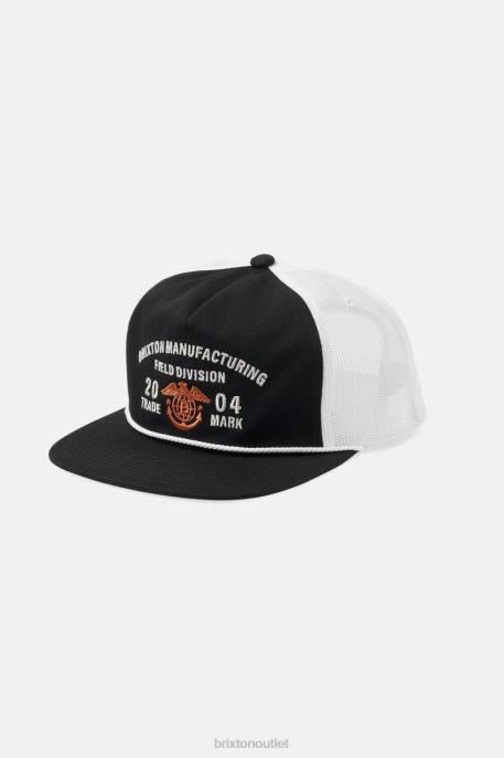 Men Brixton Black/White Division MP Trucker Hat Accessories