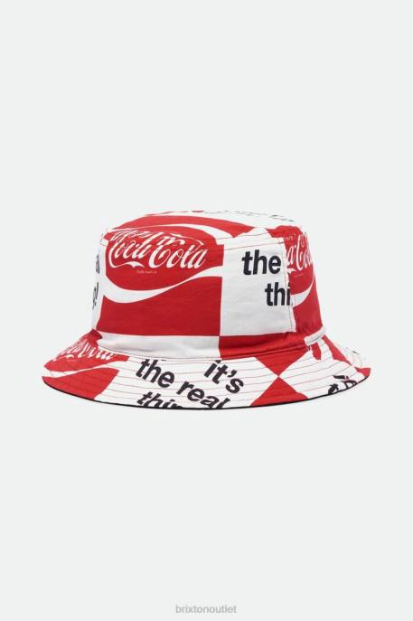 Men Brixton Coke Red/Black Coca-Cola Good Day Reversible Bucket Hat Accessories