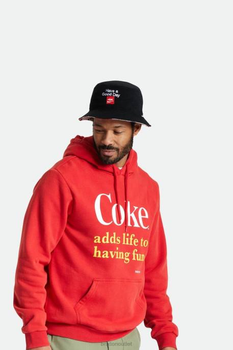 Men Brixton Coke Red/Black Coca-Cola Good Day Reversible Bucket Hat Accessories