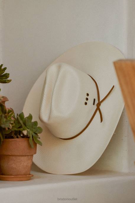 Men Brixton Off White El Paso Straw Reserve Cowboy Hat Accessories