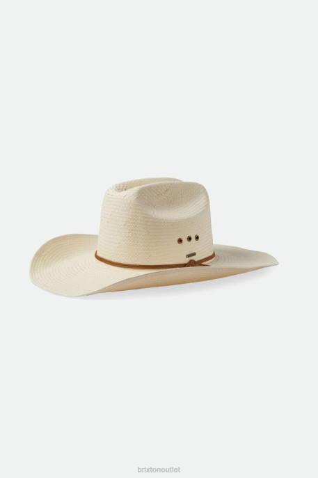 Men Brixton Off White El Paso Straw Reserve Cowboy Hat Accessories