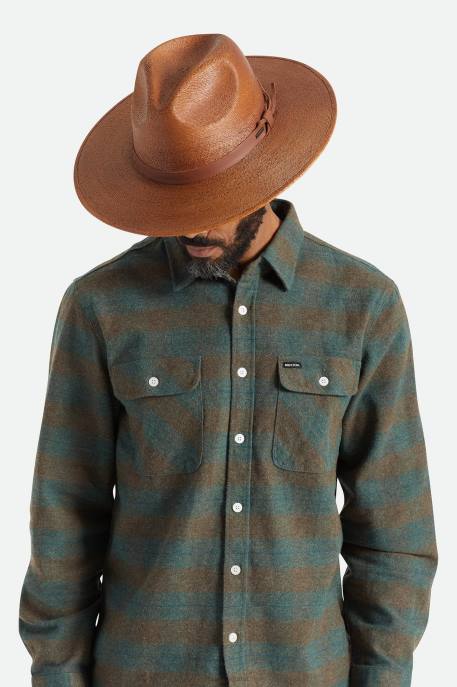 Men Brixton Rust Field Proper Straw Hat Accessories