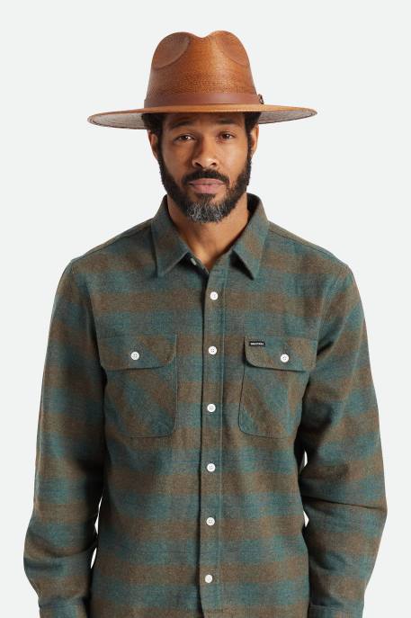 Men Brixton Rust Field Proper Straw Hat Accessories