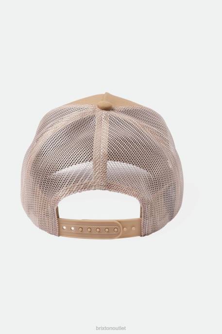 Men Brixton Sand Alpha Block Netplus Trucker Hat Accessories
