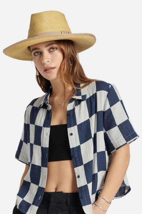 Men Brixton Tan/Tan Reno Straw Hat Accessories