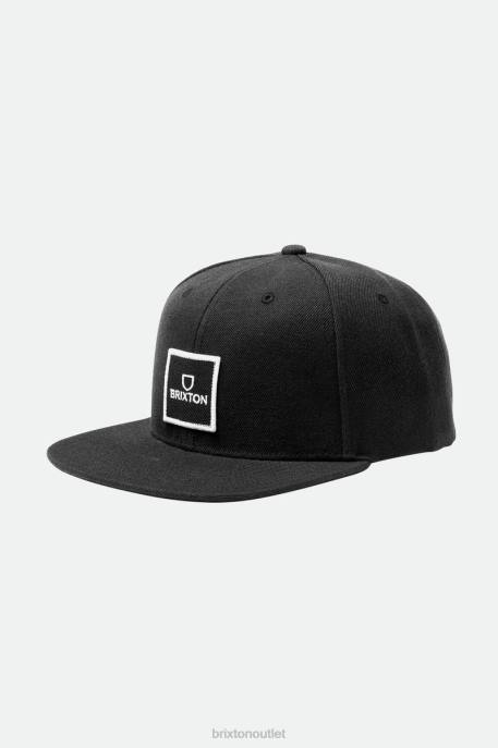 Men Brixton Black Alpha Square Netlpus MP Snapback Accessories