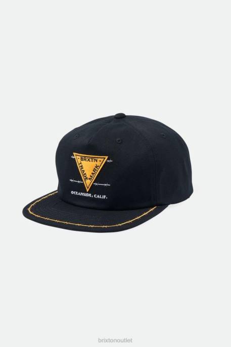 Men Brixton Black Barbed Wire MP Snapback Accessories