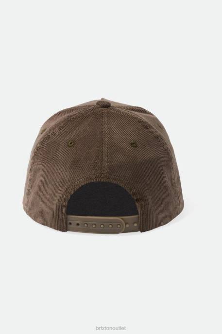 Men Brixton Dark Earth Cord Crest MP Snapback Accessories