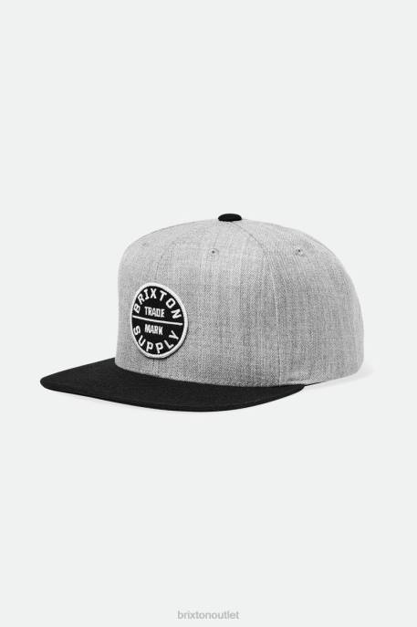 Men Brixton Light Heather Grey/Black Oath III Snapback Accessories