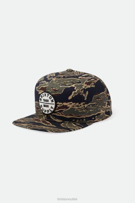 Men Brixton Tiger Camo Oath III Snapback Accessories