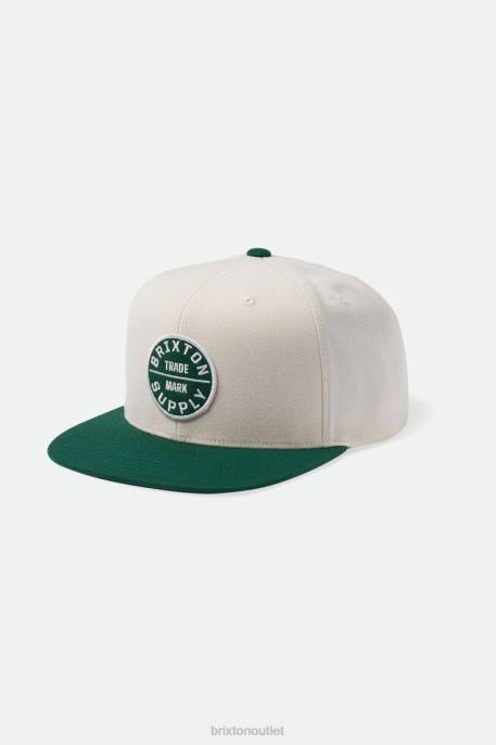 Men Brixton Whitecap/Kelly Green Oath III Snapback Accessories