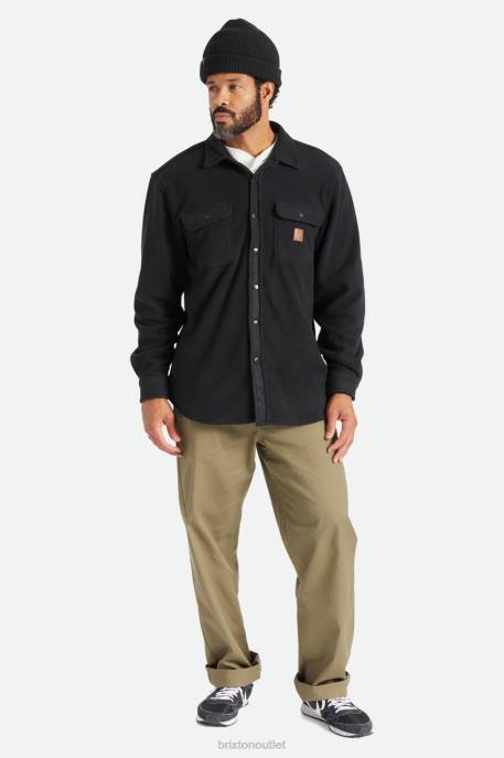 Men Brixton Black Bowery L/S Arctic Stretch Fleece Apparel