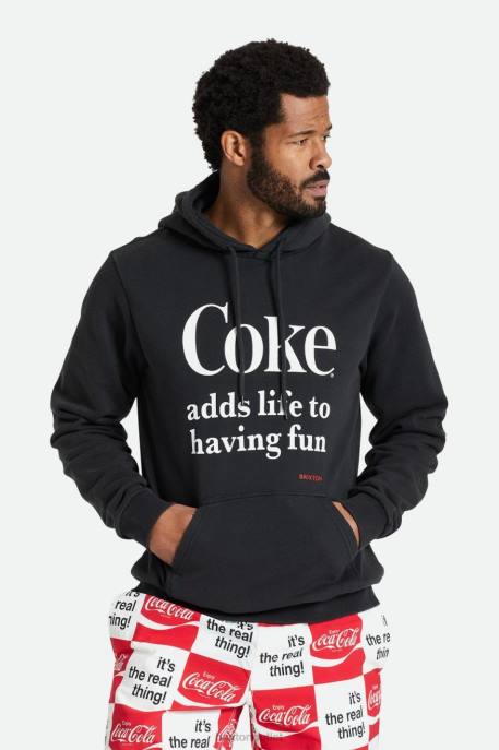 Men Brixton Black Coca-Cola Having Fun Hood Apparel