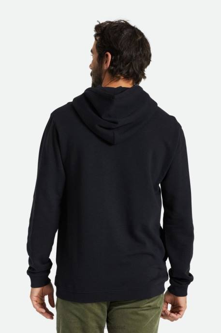 Men Brixton Black Crest Summer Weight French Terry Hood Apparel