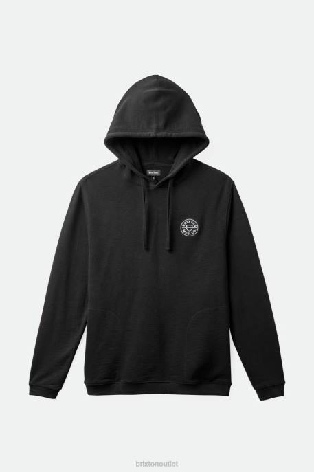 Men Brixton Black Crest Summer Weight French Terry Hood Apparel