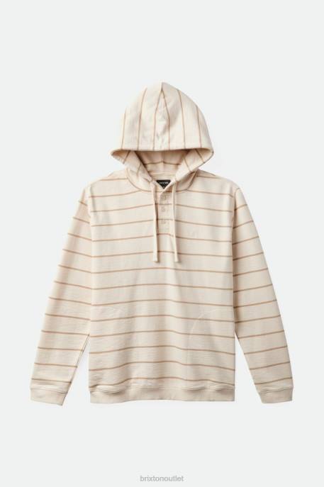 Men Brixton Whitecap/Sand Slub French Terry Henley Hood Apparel