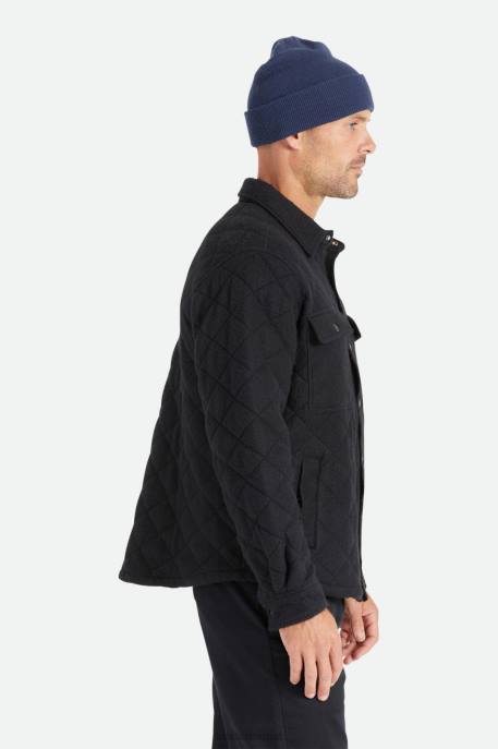 Men Brixton Black Cass Quilted Fleece Jacket Apparel