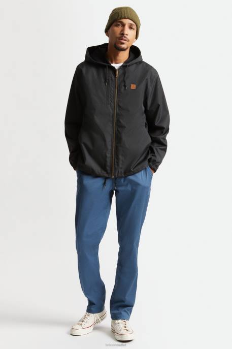 Men Brixton Black Claxton Beta Zip Hood Jacket Apparel