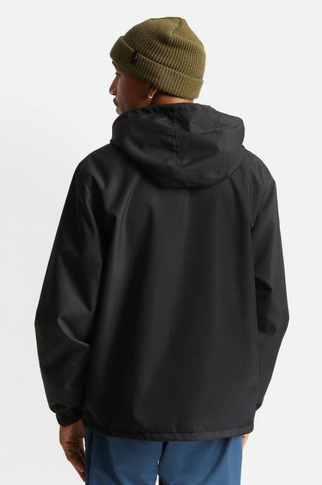 Men Brixton Black Claxton Beta Zip Hood Jacket Apparel