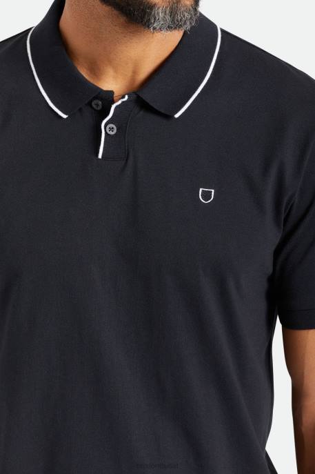 Men Brixton Black Proper S/S Polo Knit Apparel