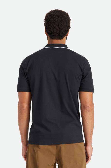 Men Brixton Black Proper S/S Polo Knit Apparel