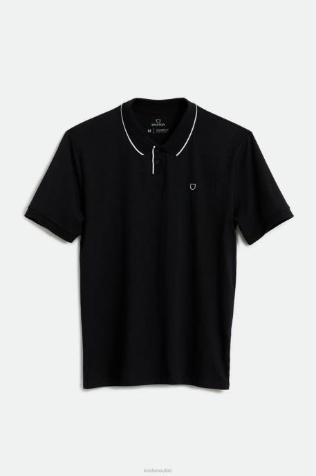 Men Brixton Black Proper S/S Polo Knit Apparel