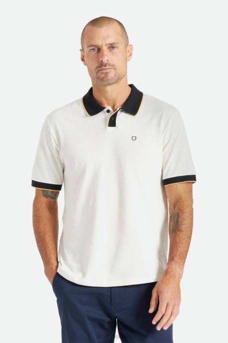 Men Brixton Off White/Black Proper S/S Polo Knit Apparel