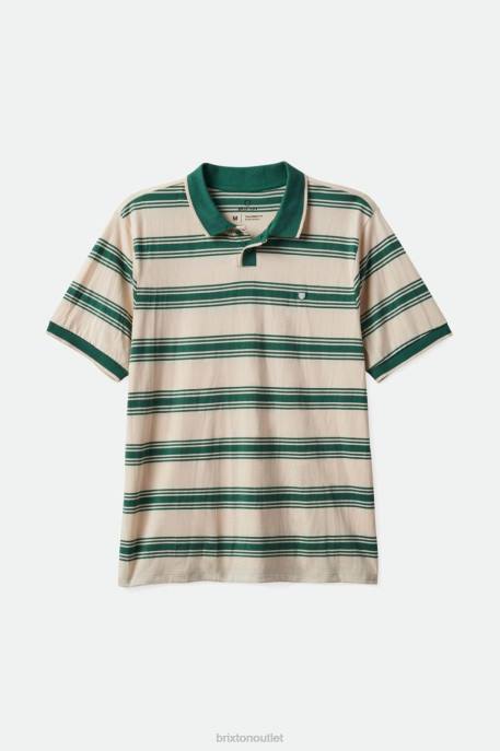 Men Brixton Whitecap/Spruce Proper S/S Polo Apparel