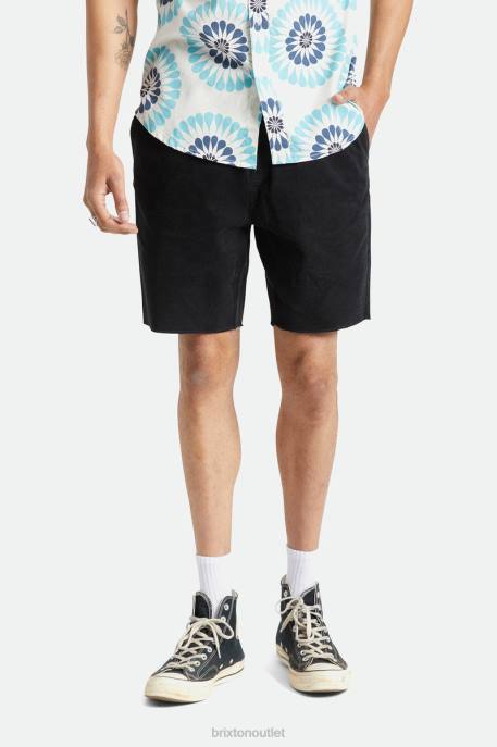 Men Brixton Black Cord Madrid II Corduroy Short 8'' Apparel