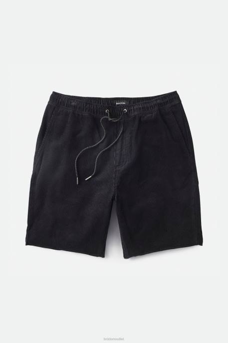 Men Brixton Black Cord Madrid II Corduroy Short 8'' Apparel