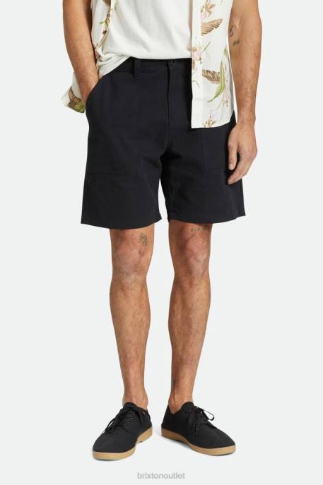 Men Brixton Washed Black Surplus Short Apparel