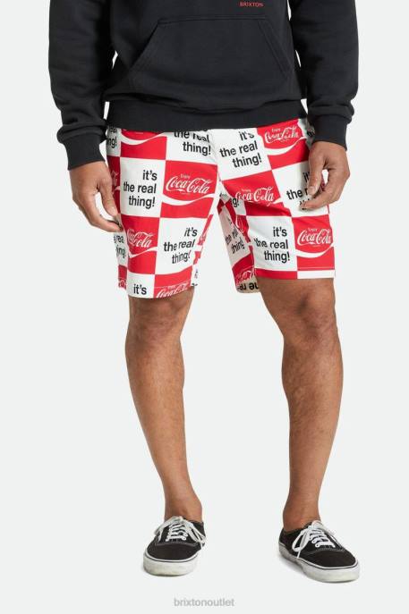Men Brixton White Coca-Cola Voyage Short 5'' Apparel