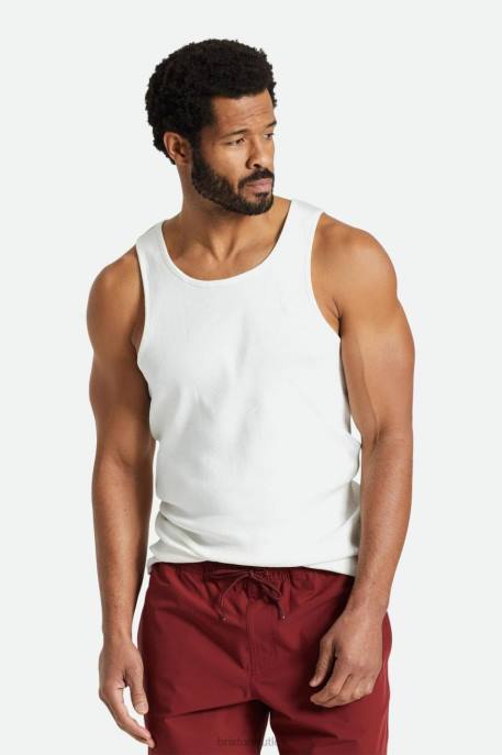 Men Brixton Off White Vintage Wash Vintage Reserve Tank Apparel