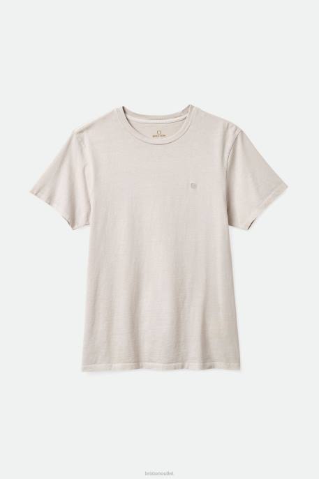 Men Brixton Beige Vintage Reserve S/S Tee Apparel