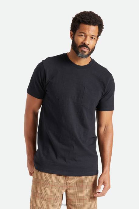 Men Brixton Black Basic Slub S/S Pocket Tee Apparel